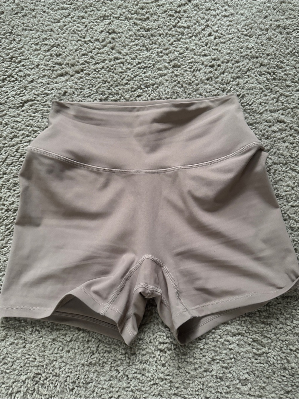 High-Rise Women’s Athletic Shorts in Taupe
